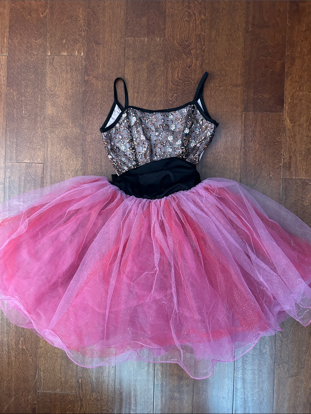 Curtain Call Costumes Sparkle Pink Tulle Dance Costume, Size AME